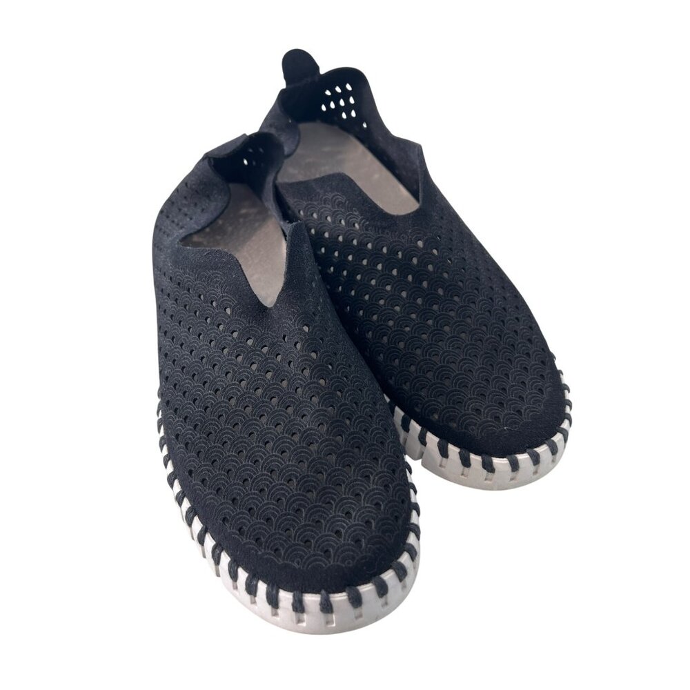 Ilse Jacobsen Tulip 139 Slip On Shoes Womens 36 Perforated Black White Walking